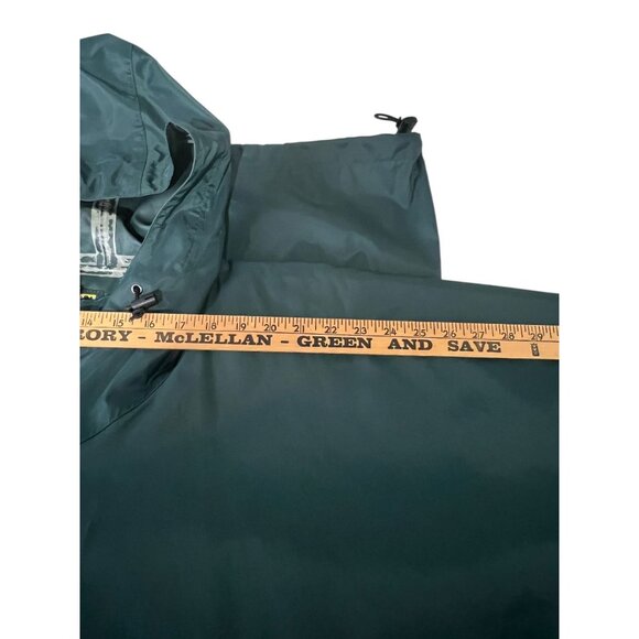 LL Bean Vintage Mens L Hooded Raincoat Windbreaker Green EUC - Picture 11 of 11